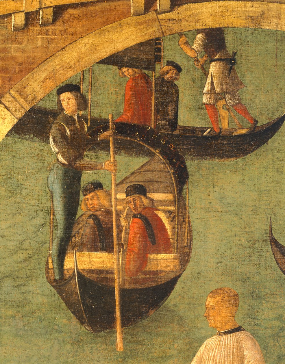Kereszt csodája a San Lorenzo hídnál Gentile Bellini (1429-1507), tempera, fa, 323x430 cm, részlet, 1500 körül alkotó: Gentile Bellini