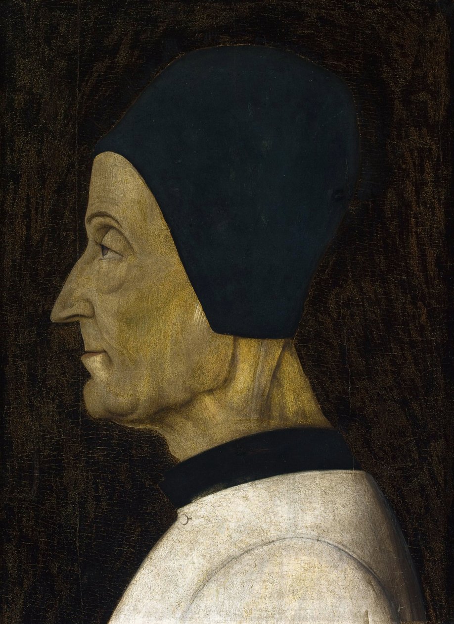 Lorenzo Giustiniani (1383-1456) portréja (Justinianus Szent Lőrinc) - Gentile Bellini (kb. 1429-1507) alkotása. Tempera panelen, mérete: 41x29,5 alkotó: Gentile Bellini