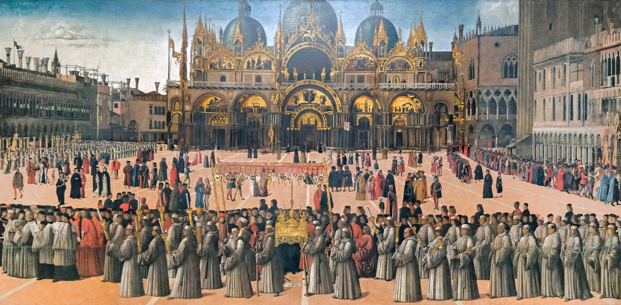 Felvonulás a Szent Márk téren alkotó: Gentile Bellini