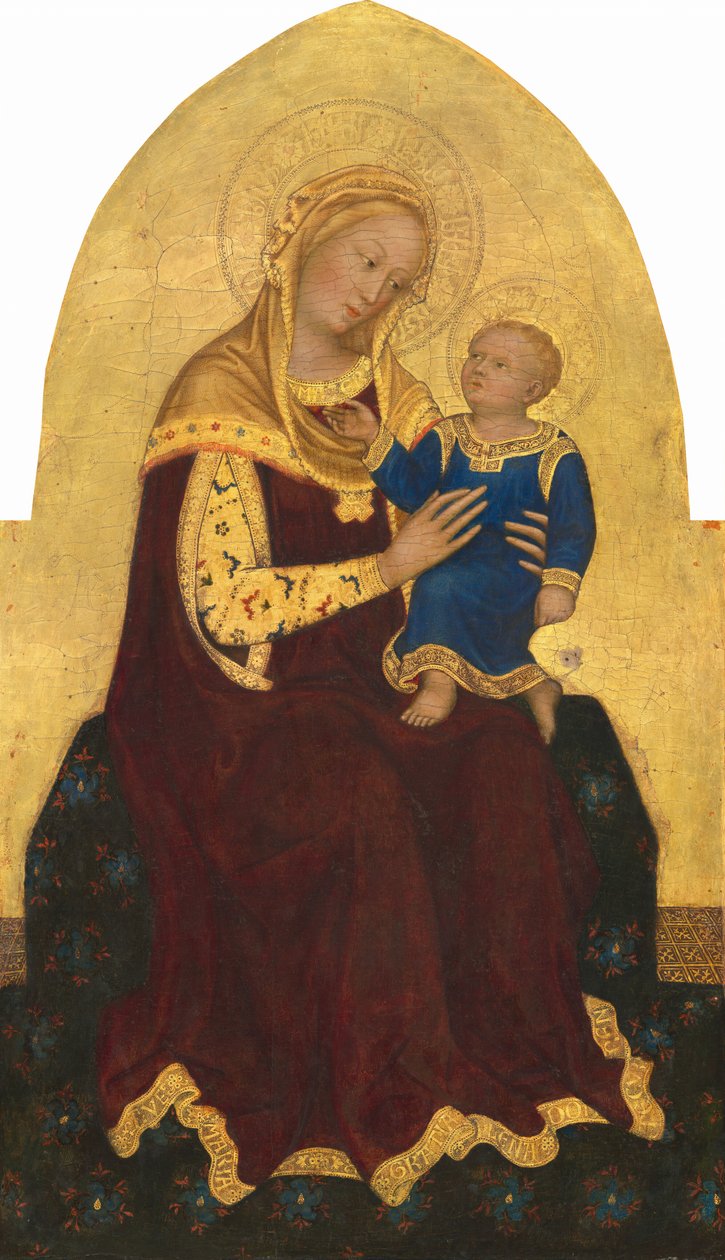 Madonna és gyermek trónolt alkotó: Gentile da Fabriano