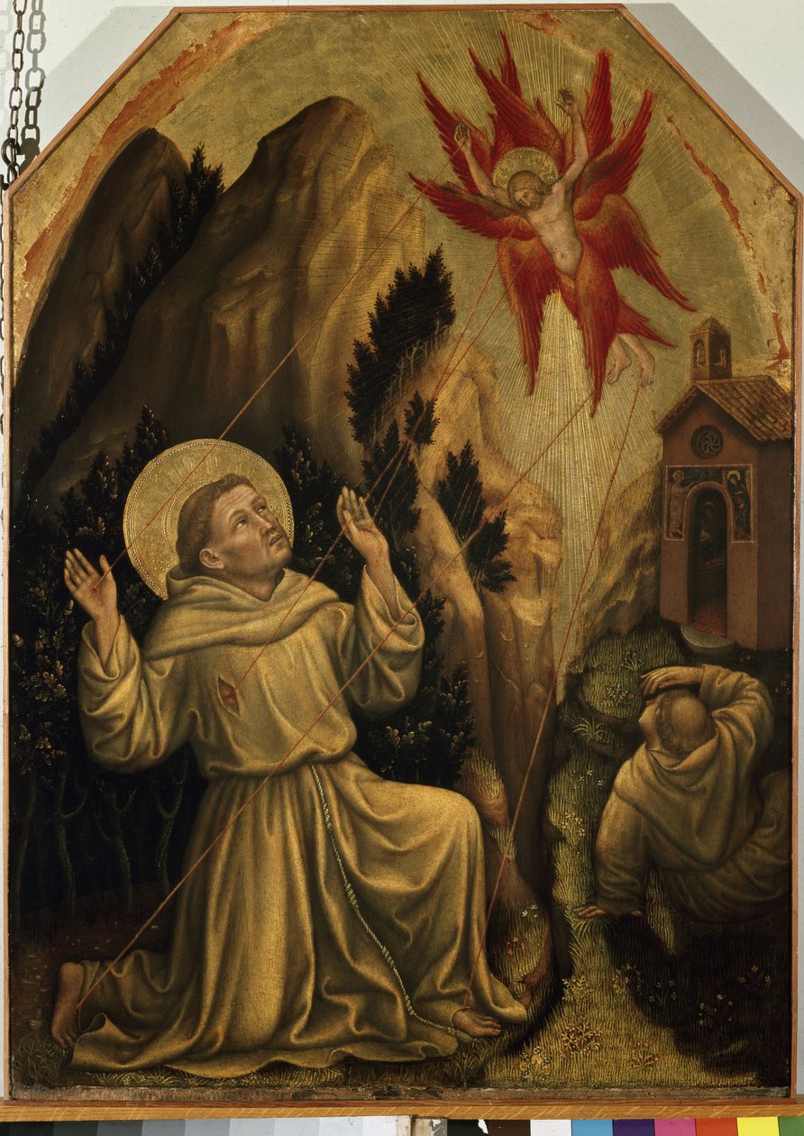 Szent Ferenc kapja a stigmákat (tempera a panelen alkotó: Gentile da Fabriano