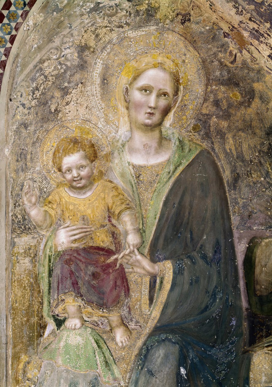 Szűz és gyermek részlet (freskó alkotó: Gentile da Fabriano