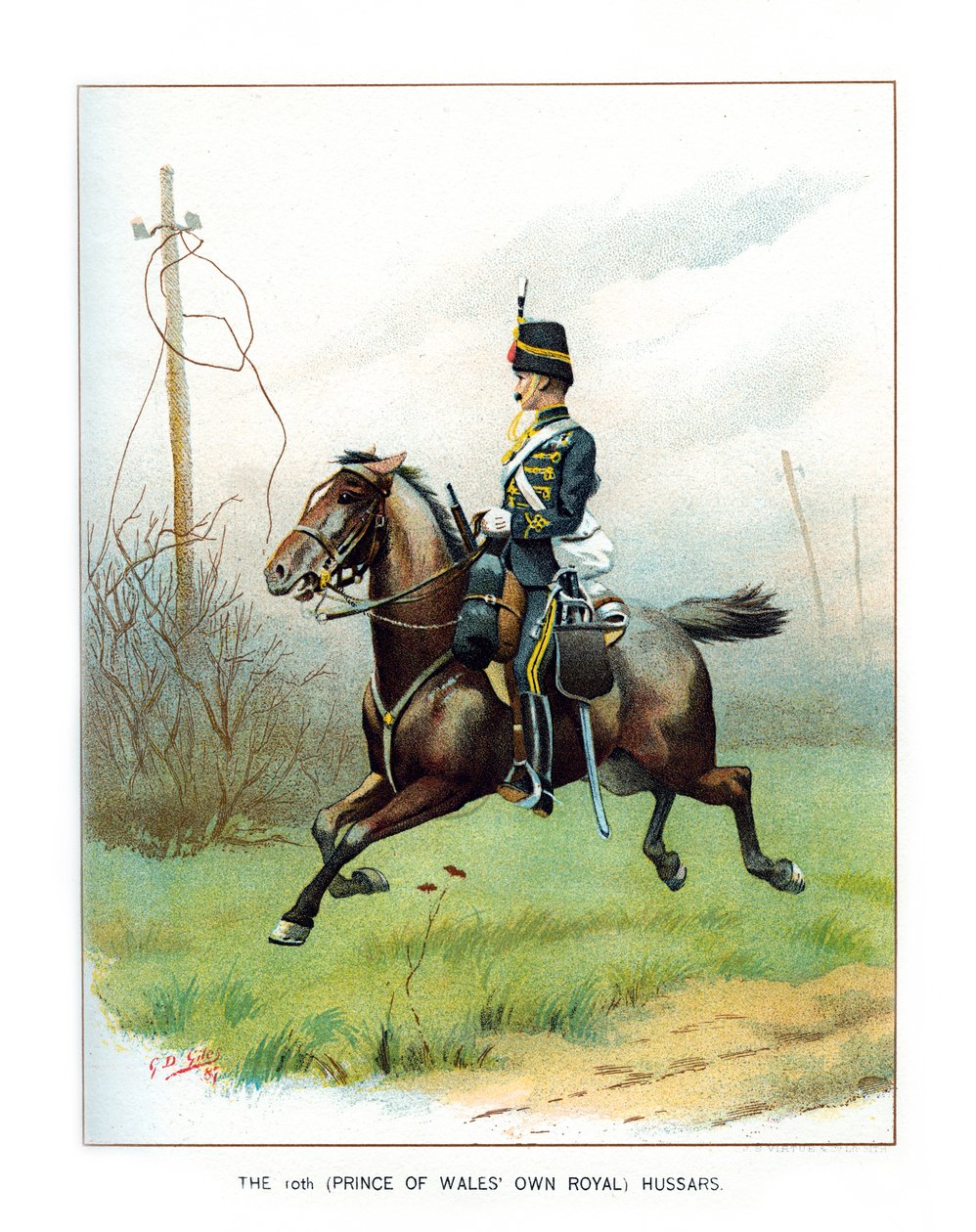 A 10. walesi herceg saját királyi huszárjaival, 1890. alkotó: Geoffrey Douglas Giles