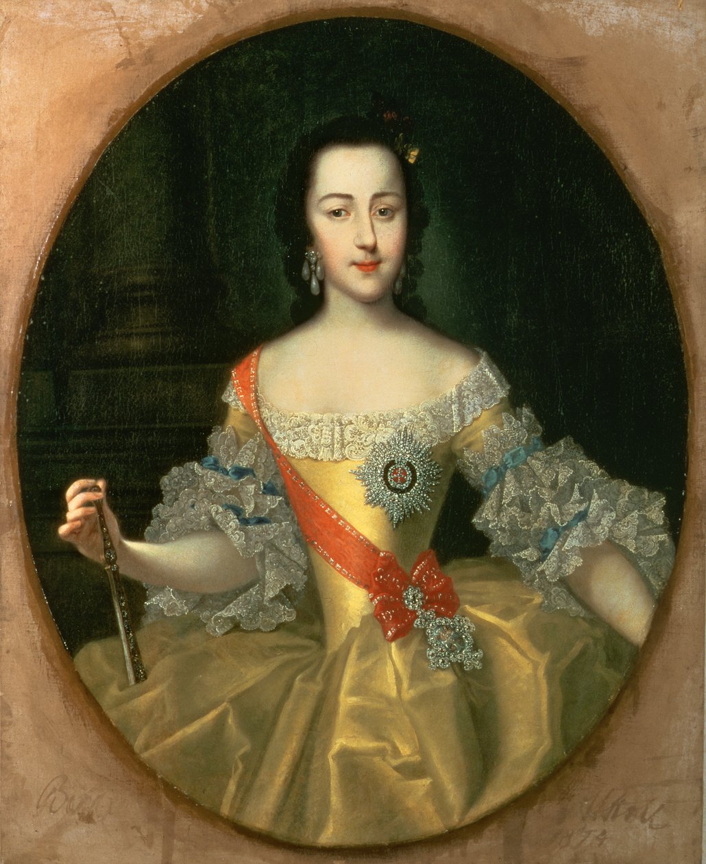 Jekatrina Alekszejevna nagyhercegnő, később II. Katalin portréja, 1745 körül alkotó: Georg Christoph Grooth