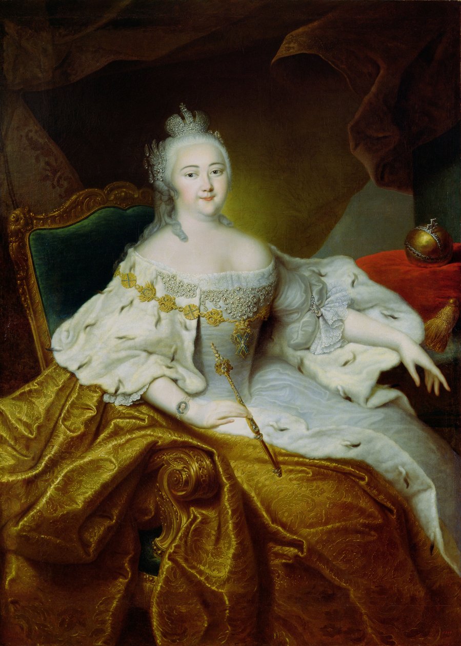 Erzsébet Petrovna császárné portréja, 1745 körül alkotó: Georg Christoph Grooth