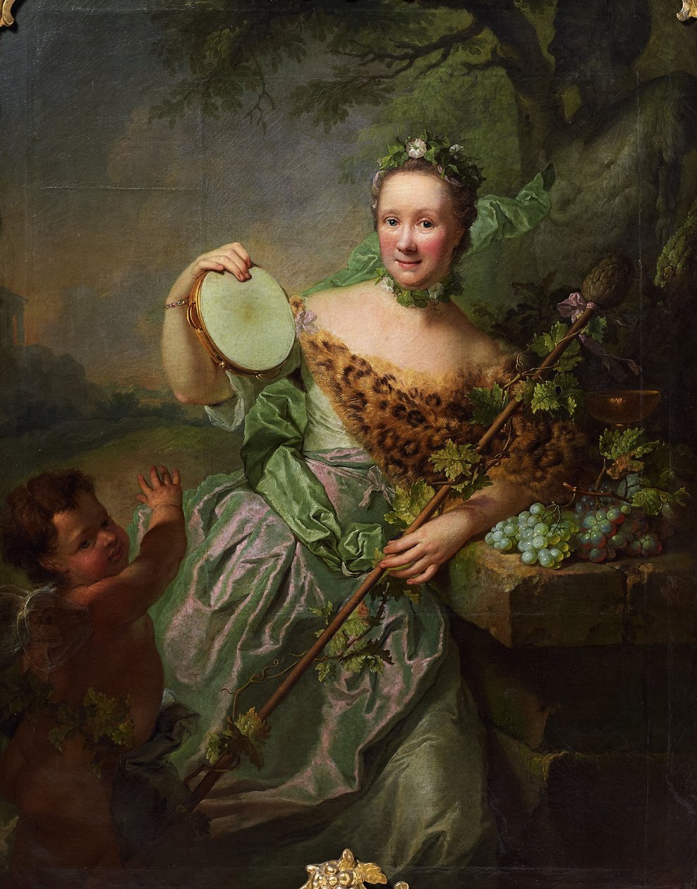 Anna Regina von Olthoff portréja, mint Bachhantin alkotó: Georg David Matthieu