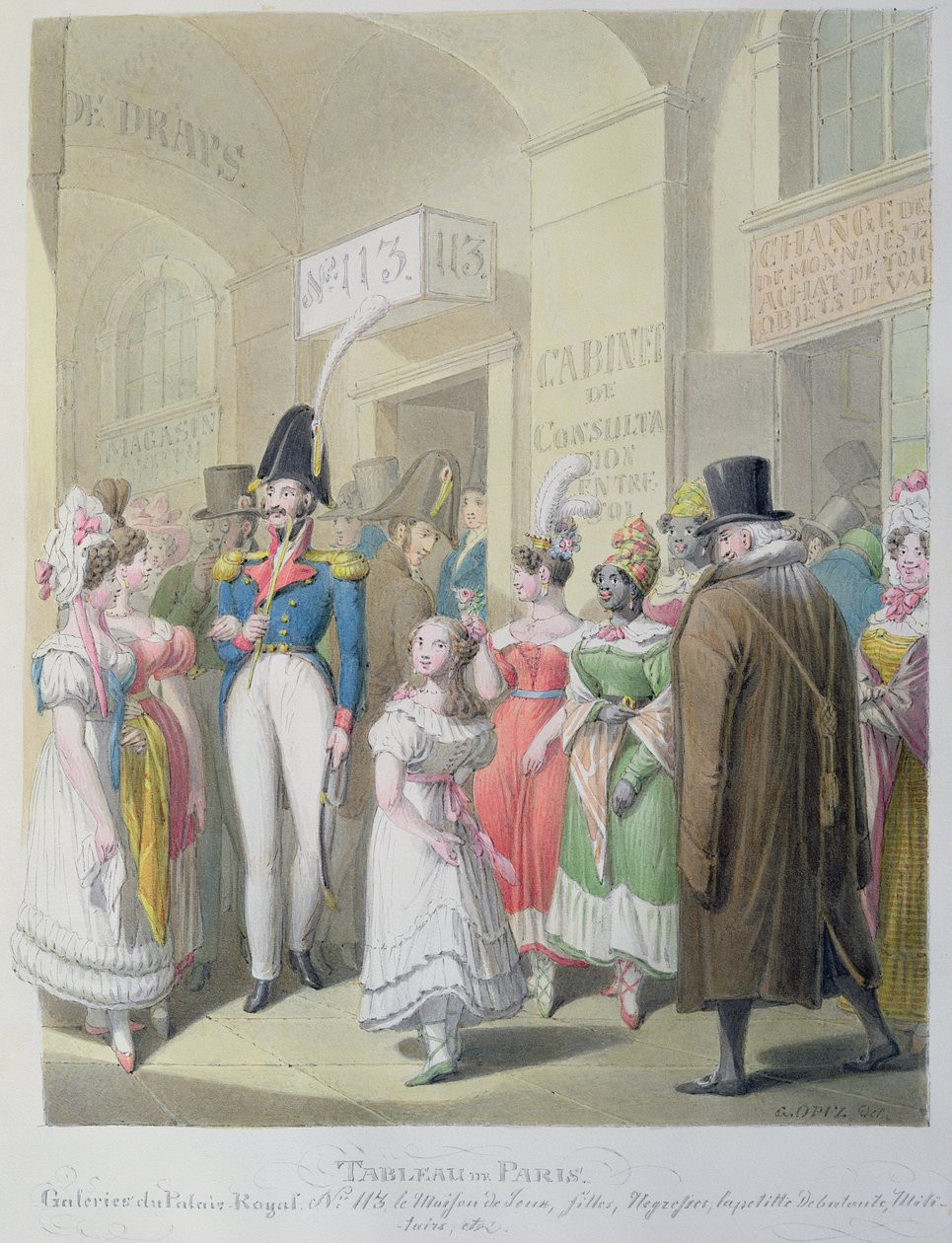 Galeries du Palais-Royal, "Tableau de Paris", 1815-30 alkotó: Georg Emanuel Opitz