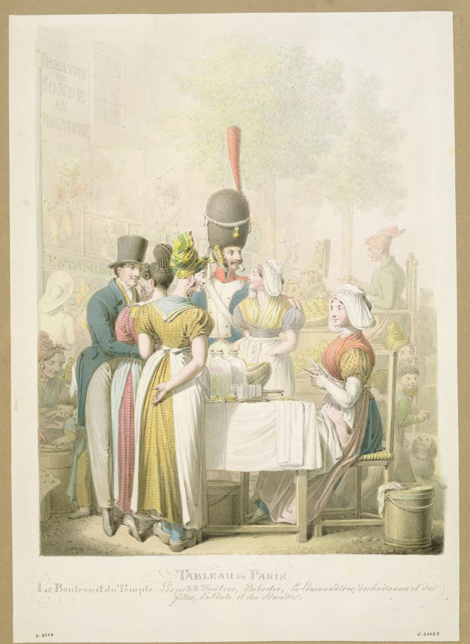 A Boulevard du Temple, a "Tableau de Paris"-ból, 1831 alkotó: Georg Emanuel Opitz