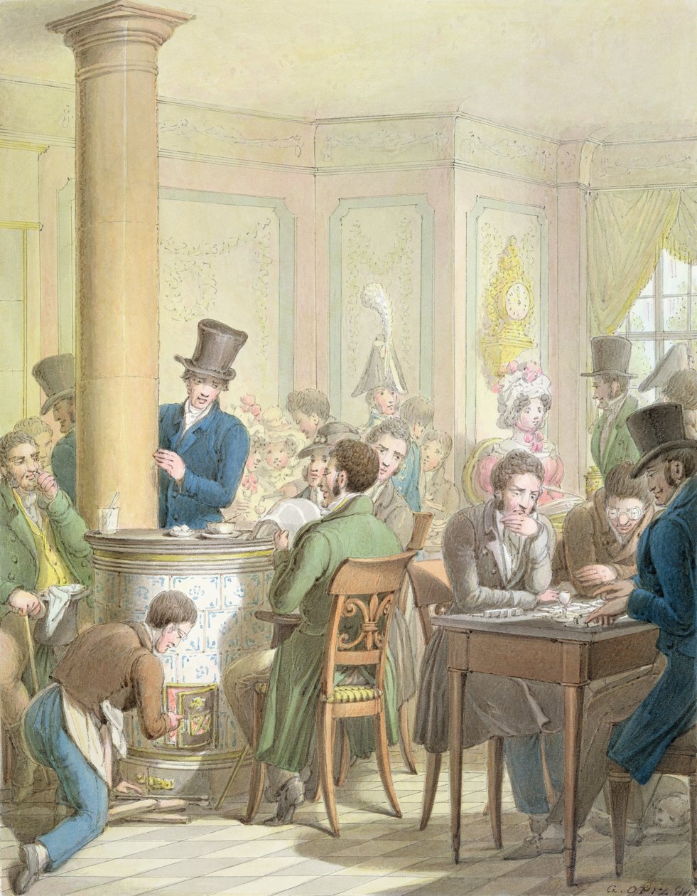 A Cafe de Commerce, a Tableau de Parisból alkotó: Georg Emanuel Opitz
