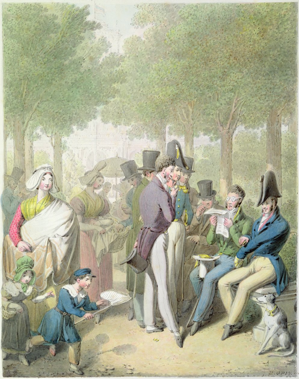 A Jardin des Tuileries, a "Tableau de Paris"-ból alkotó: Georg Emanuel Opitz