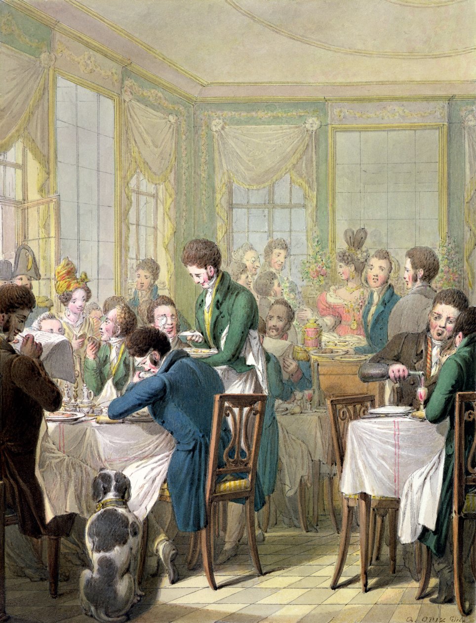 Az étterem a Palais Royalban, 1831 alkotó: Georg Emanuel Opitz