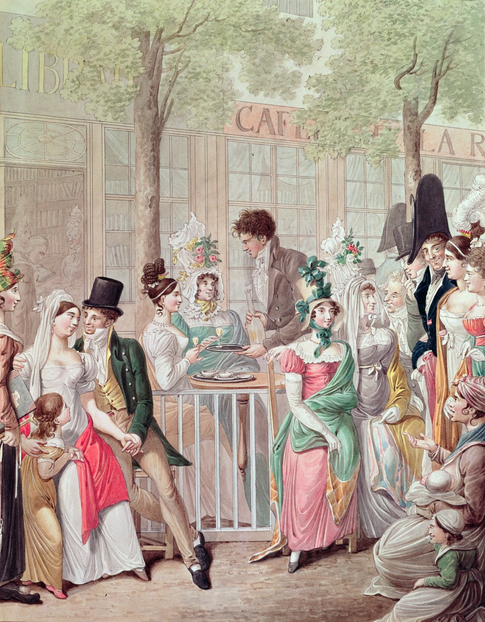 A Cafe de la Rotonde terasza 1814-ben alkotó: Georg Emanuel Opitz
