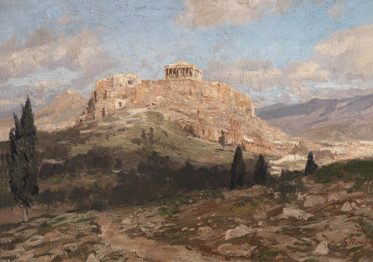 Kilátás az Akropoliszra alkotó: Georg Macco