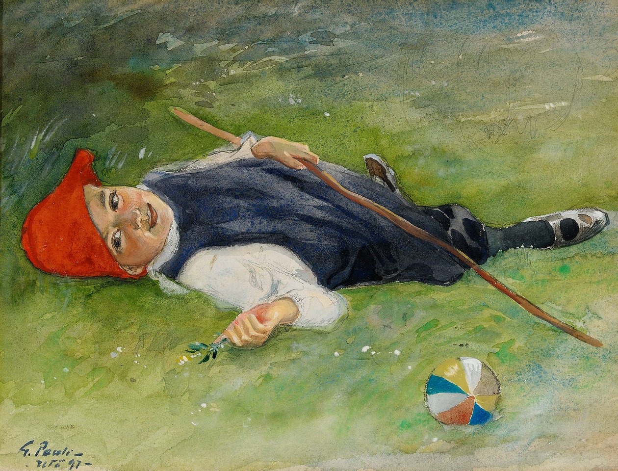 Goran i grongrasetGoran a zöld fűben alkotó: Georg Vilhelm Pauli