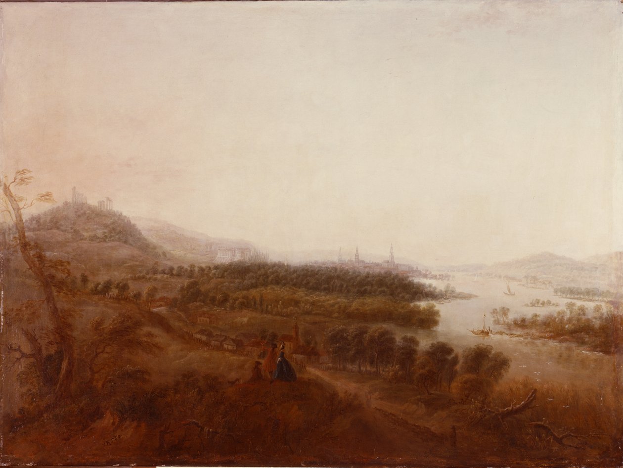 Kilátás a Sanssouci kastélyból, Potsdam, 1750 alkotó: Georg Wenzeslaus von Knobelsdorff