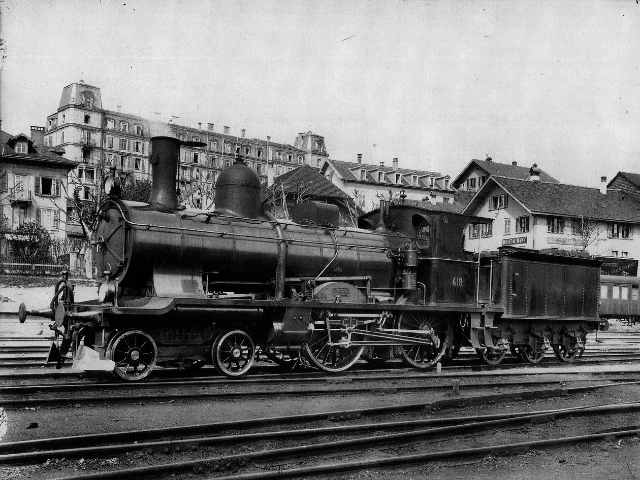 Expresszvonat -mozdony A 2/4, 418, a svájci szövetségi vasút alkotó: Georg Wilhelm Hecklau
