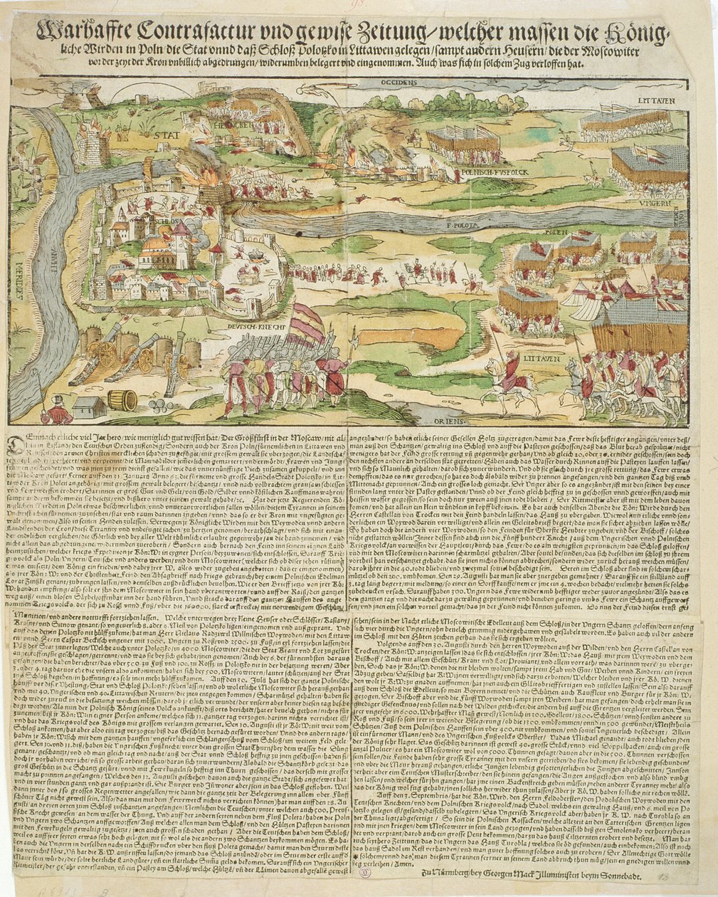 Báthory István (1533-86) 1579-es polotszki ostromának látképe alkotó: Georg the elder Mack
