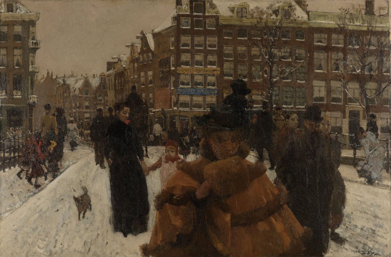 A Singel-híd az amszterdami Paleisstraatnál, 1896-8 alkotó: George Hendrik Breitner