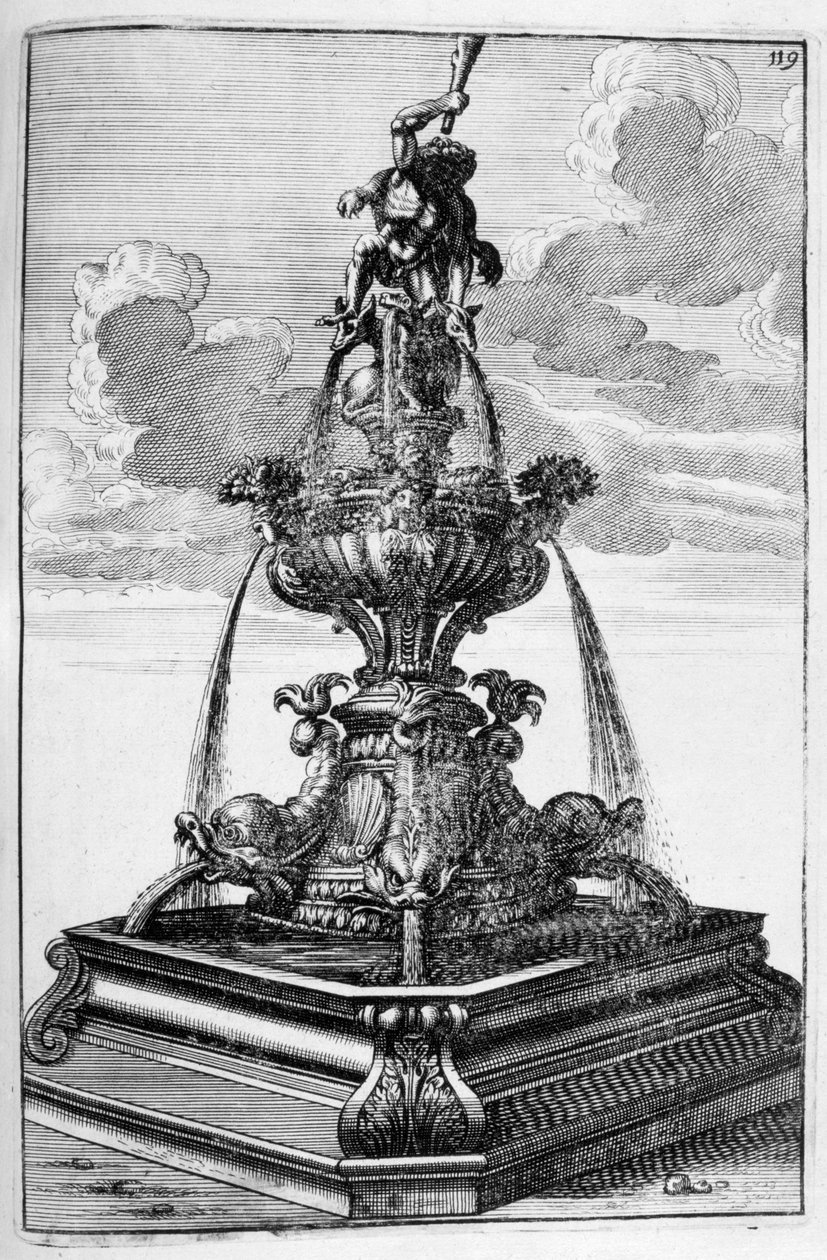 Szökőkútterv, 1664 alkotó: Georg Andreas Bockler