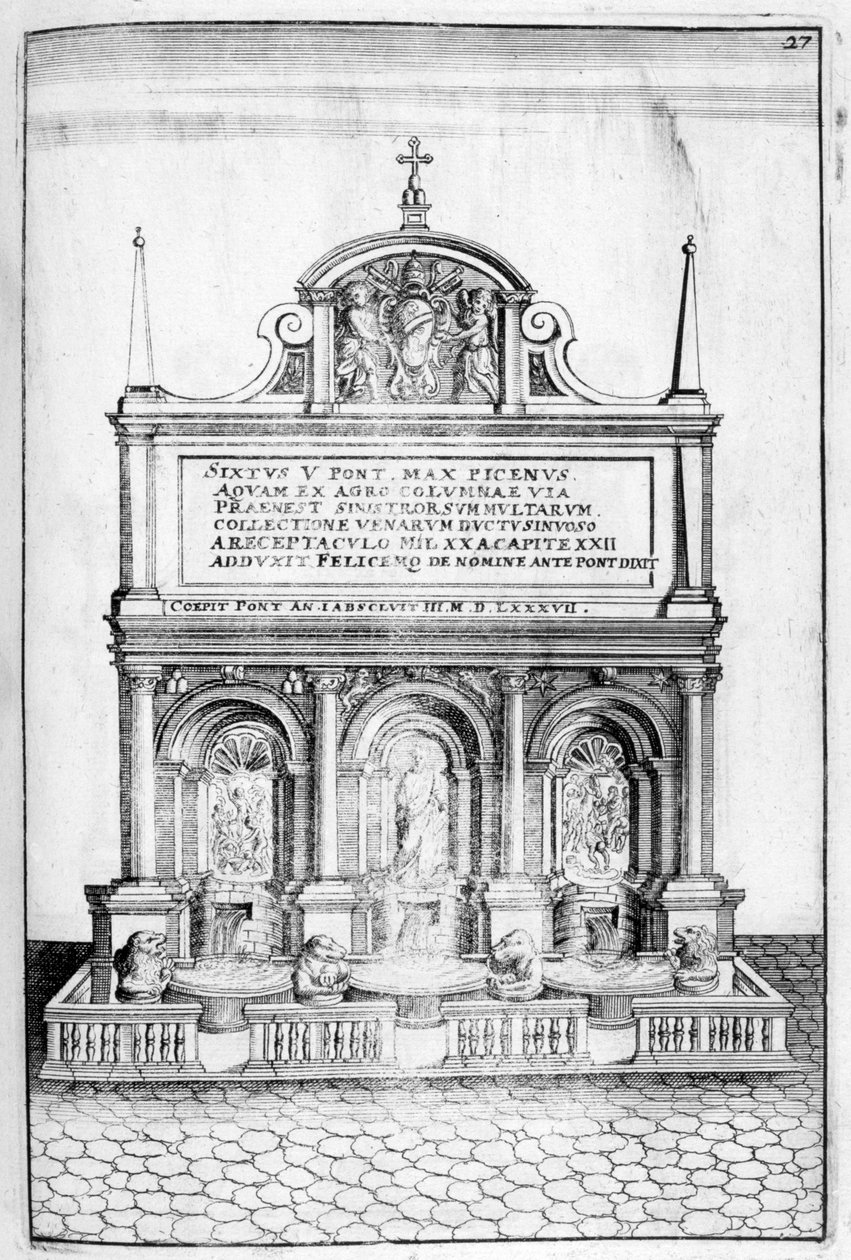 Szökőkútterv, 1664 alkotó: Georg Andreas Bockler