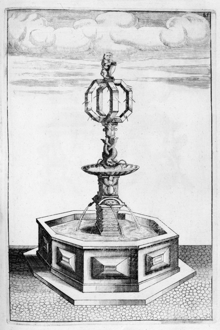 Szökőkútterv, 1664 alkotó: Georg Andreas Bockler