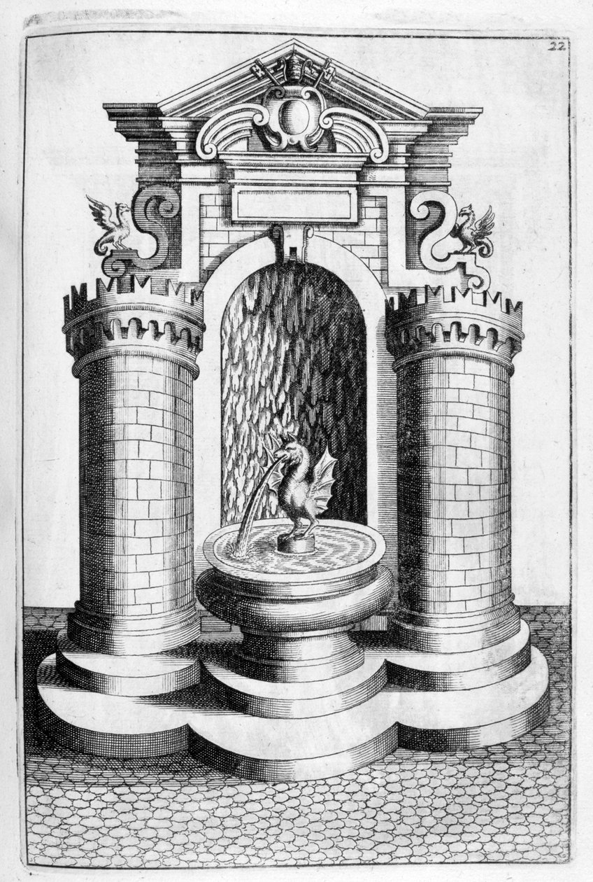 Szökőkútterv, 1664 alkotó: Georg Andreas Bockler