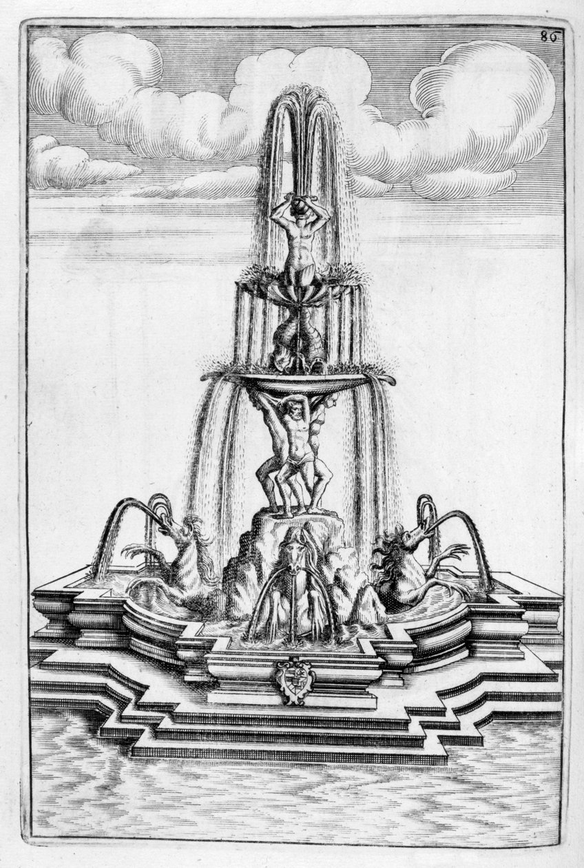Szökőkútterv, 1664 alkotó: Georg Andreas Bockler