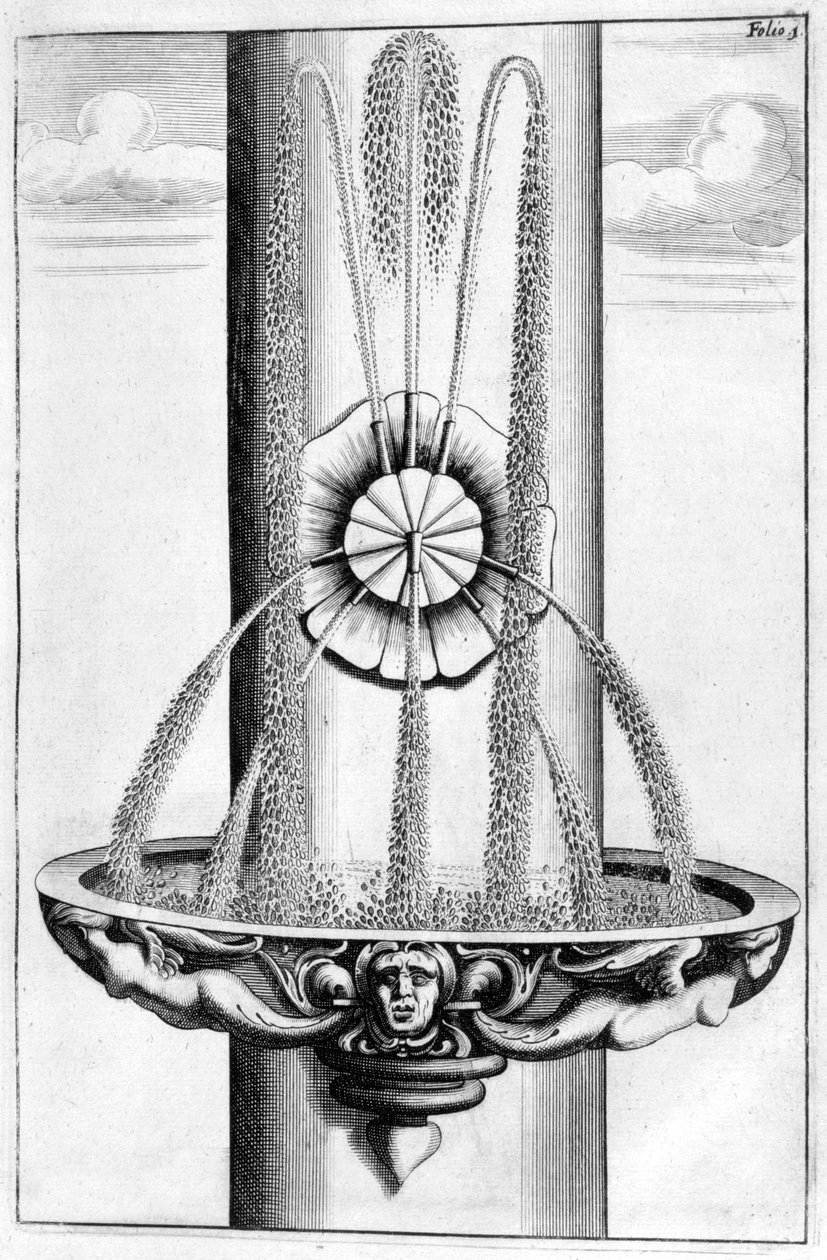 Díszítő szökőkút-terv, 1664 alkotó: Georg Andreas Bockler