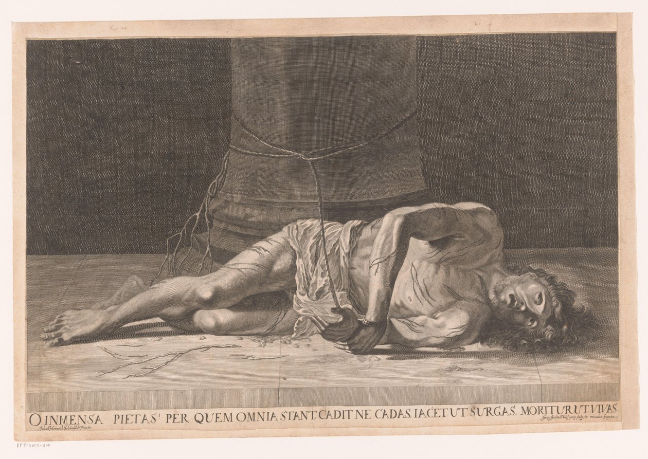 Christ na de Geseling Ó, hatalmas irgalom, melyben minden áll, leesik, hogy el ne essen, lefekszik, hogy feltámadjon, meghal, hogy éljen (cím a tárgyon) alkotó: Georg Andreas Wolfgang