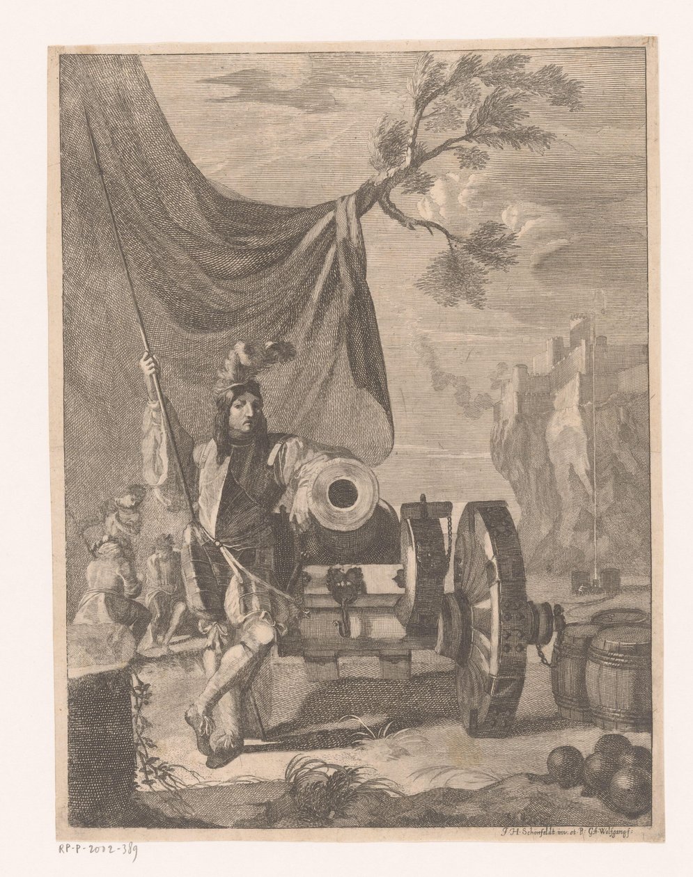 Tüzér egy ágyúnál alkotó: Georg Andreas Wolfgang