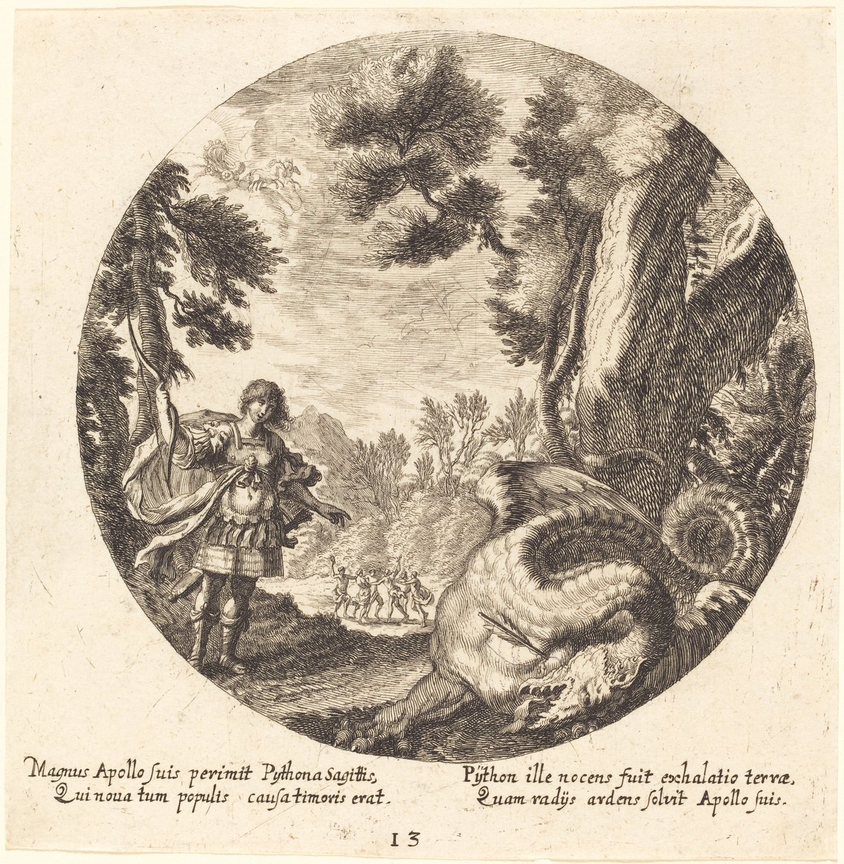 Apollo megöli a Pythont alkotó: Georg Andreas Wolfgang the Elder