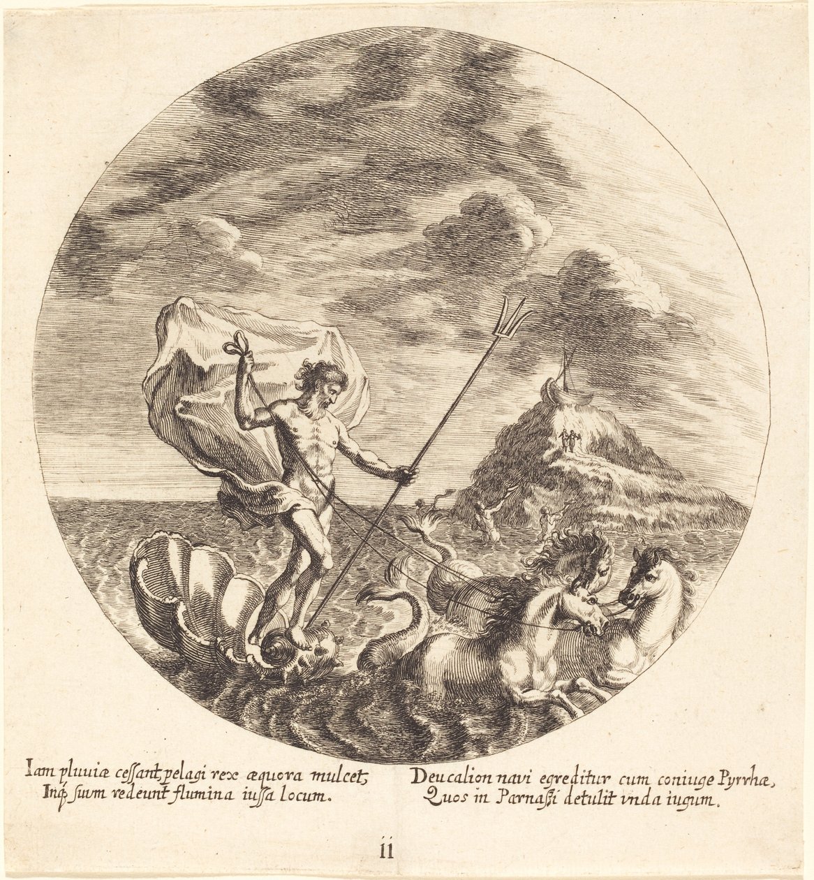 Deucalion és Pyrrha landol a Parnasszuszon alkotó: Georg Andreas Wolfgang the Elder