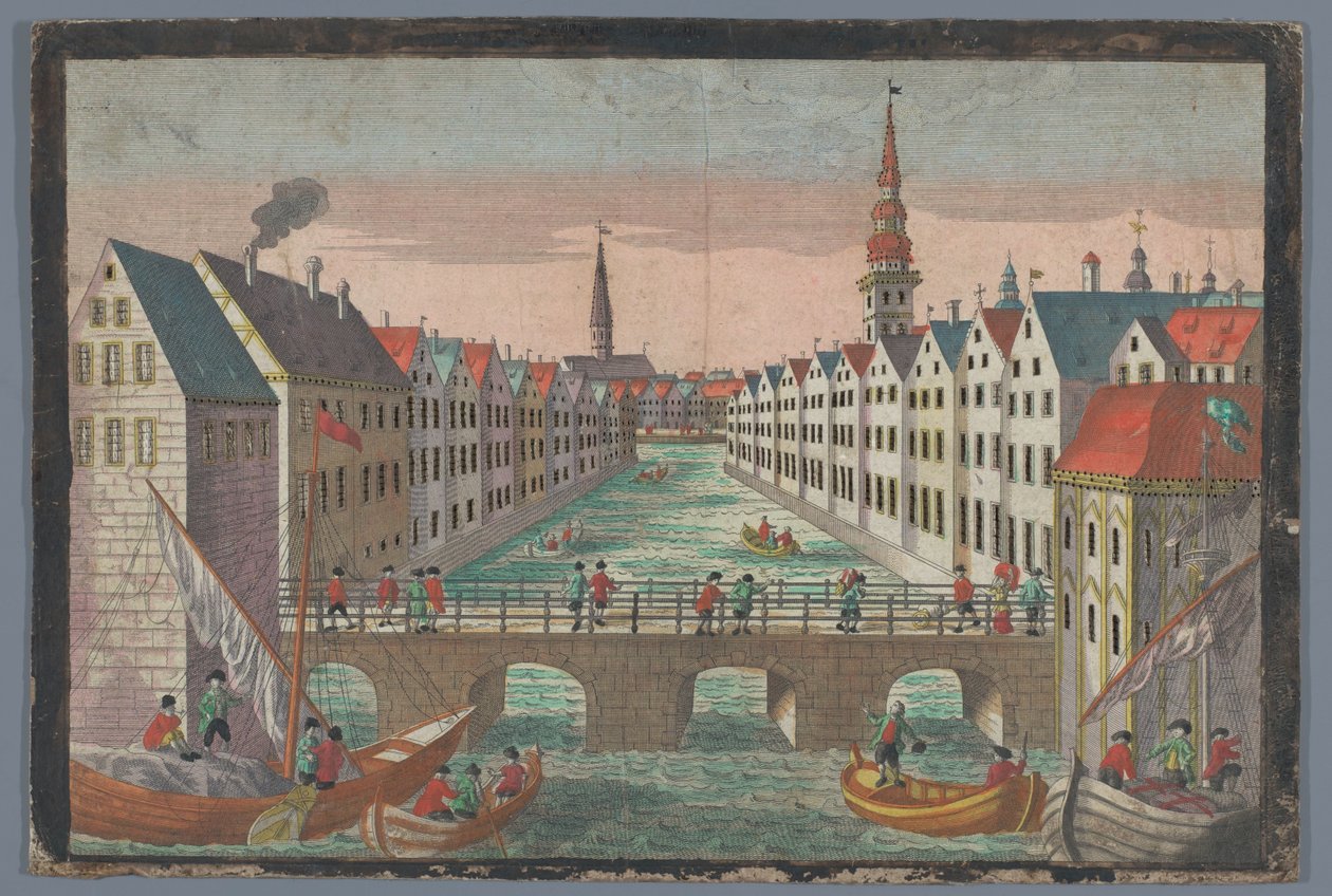 Kilátás a Nikolaifleetre, szemben a Sankt Nikolaikirche-vel Hamburgban Kilátás a St. Nicolai Kirche zu Hamburg ellen alkotó: Georg Balthasar Probst (possibly)