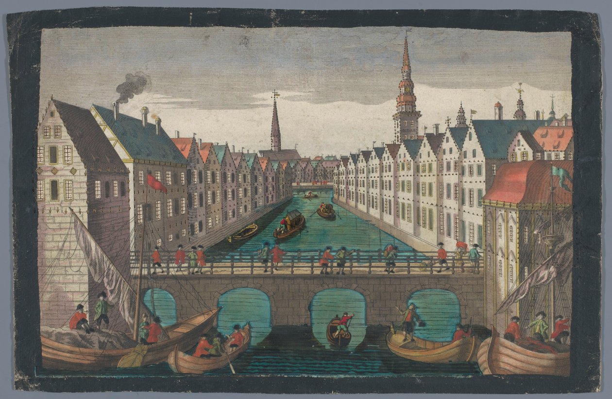 Kilátás a Nikolaifleetre, szemben a Sankt Nikolaikirche-vel Hamburgban Kilátás a St. Nicolai Kirche zu Hamburg ellen alkotó: Georg Balthasar Probst (possibly)