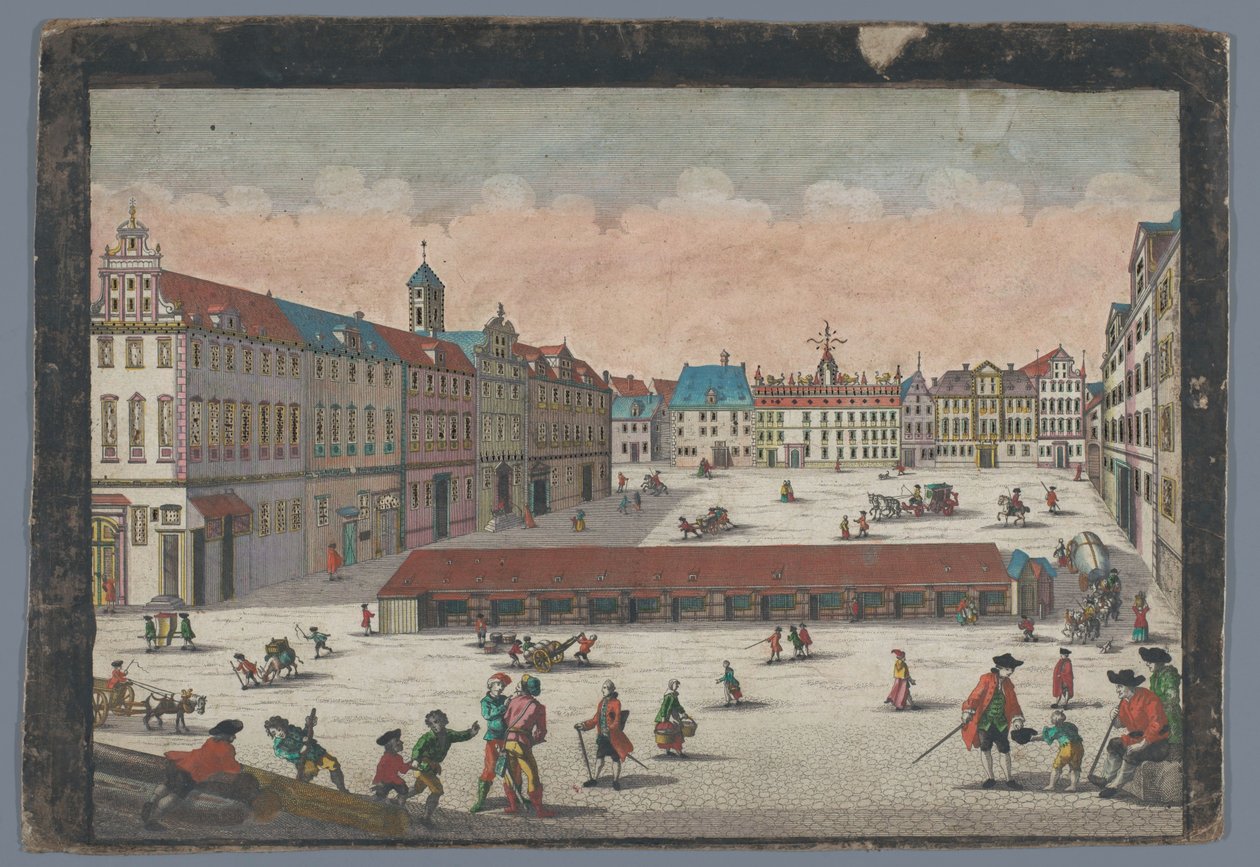 Kilátás a wroclawi Só térre délről nézve Der Saltz Ring, oder Plaz in Breslau gegen Mittag anzusehen (cím a tárgyon) alkotó: Georg Balthasar Probst (possibly)