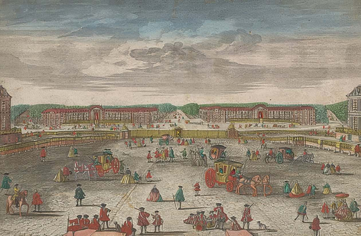 Kilátás a Versailles-i palota istállóira alkotó: Georg Balthasar Probst