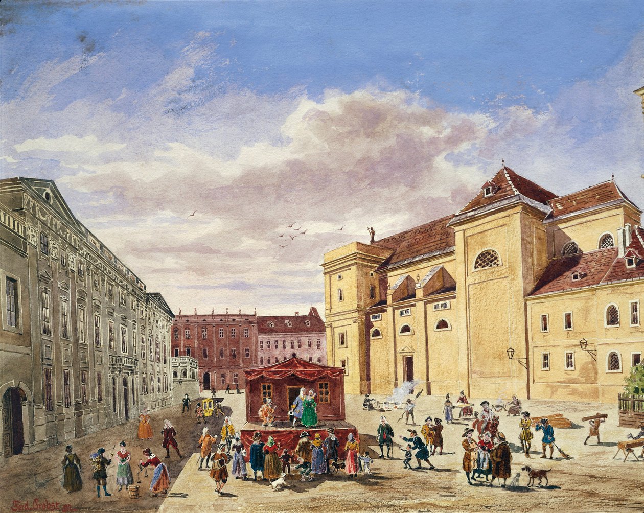Kilátás Freyungra, Bécsben alkotó: Georg Balthasar Probst