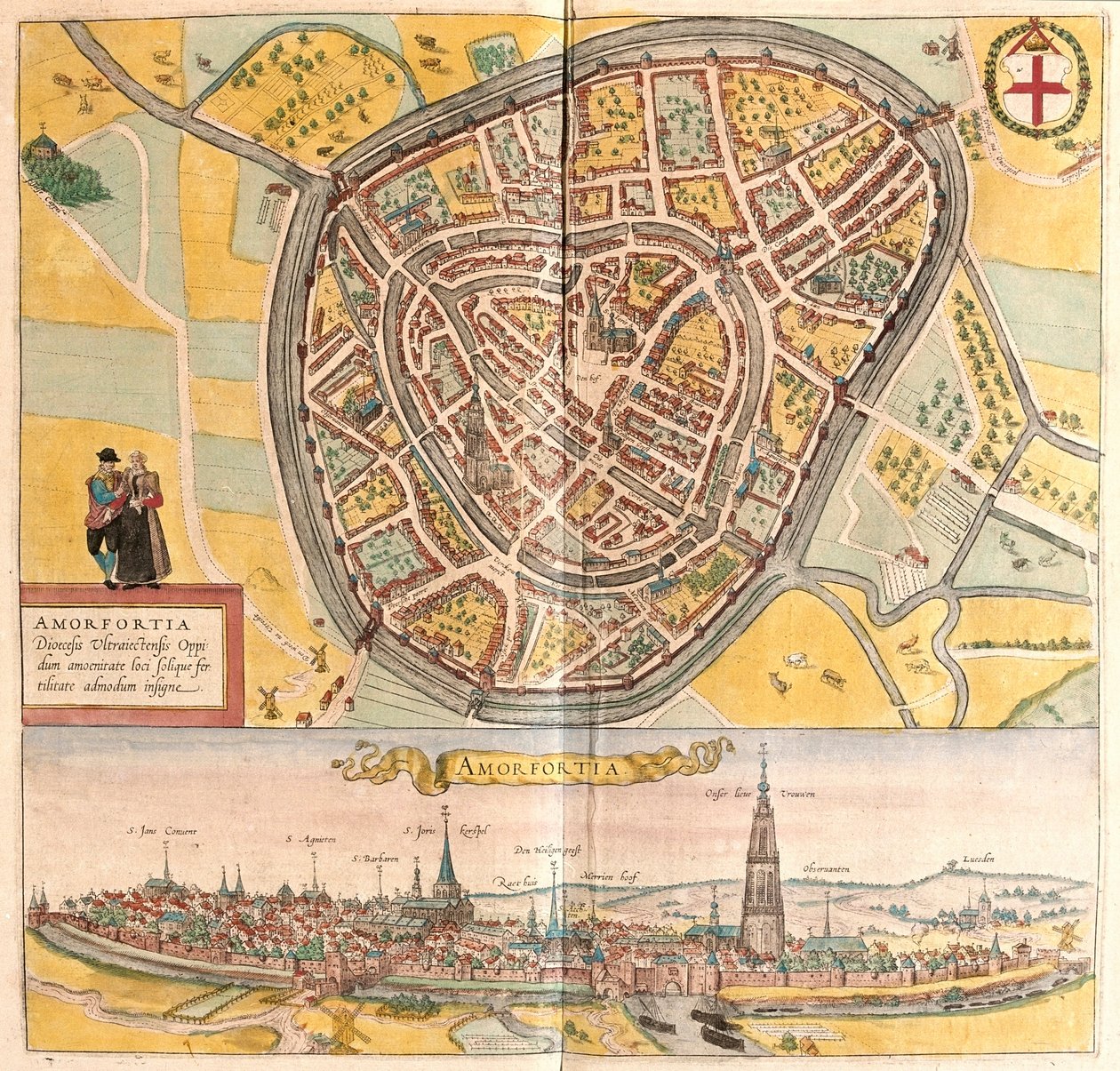 Amersfoort, Hollandia - Georg Braun "Civitates Orbis Terrarum" című művében, Köln 1617. alkotó: Georg Braun
