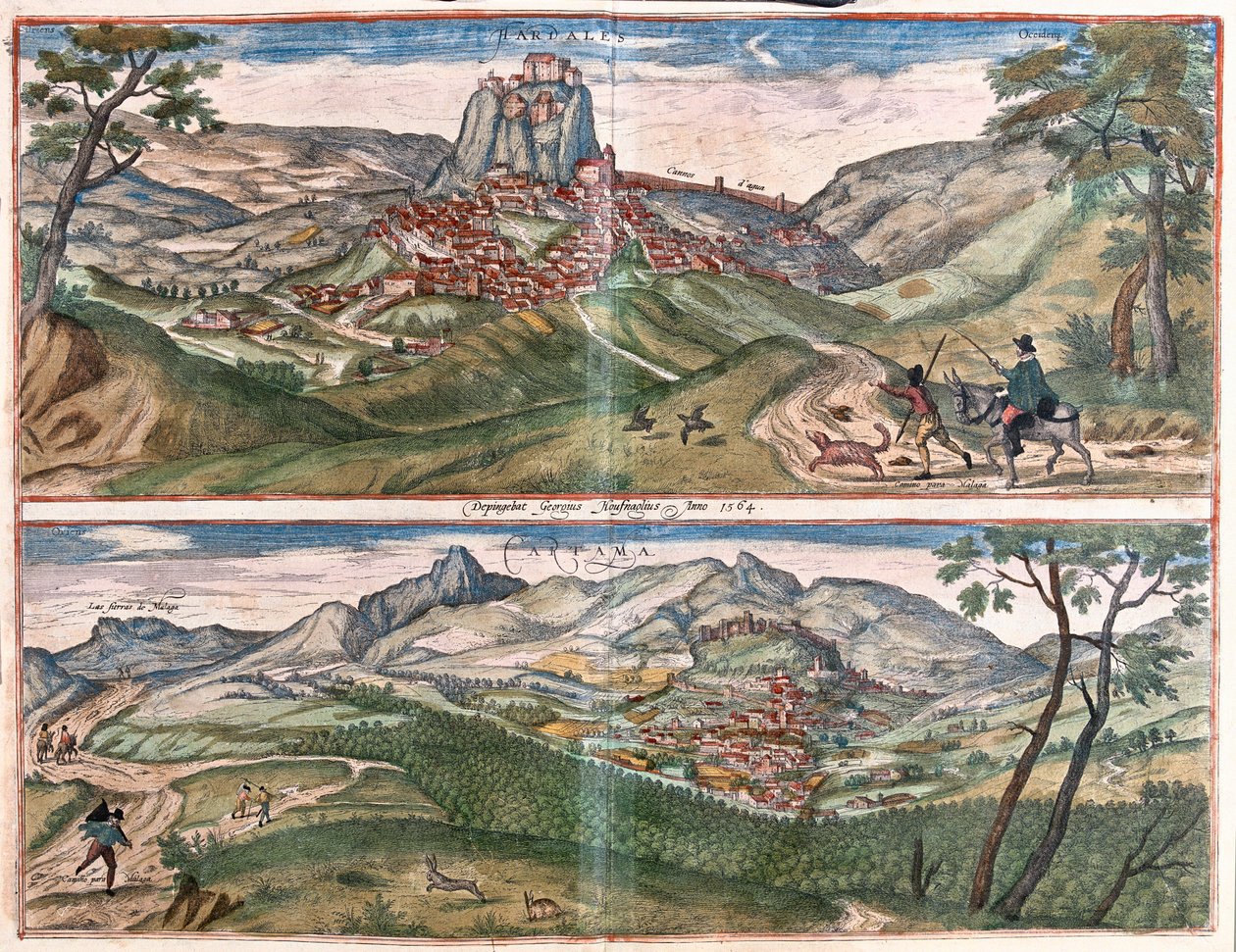 Ardales - Cartama, Spanyolország - a Georg Braun által készített "Civitates Orbis Terrarum"-ban, Köln, 1617. alkotó: Georg Braun