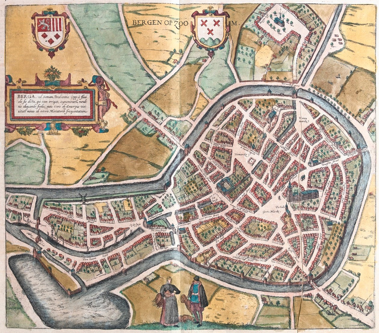 Bergen, Norvégia, Georg Braun "Civitates Orbis Terrarum" című művében, Köln 1617. alkotó: Georg Braun