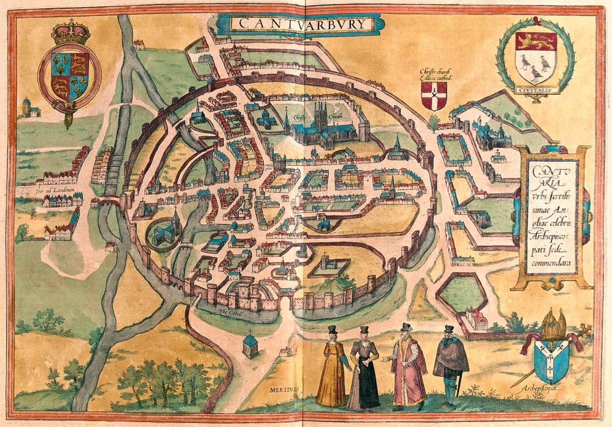 Canterbury, Anglia - a Georg Braun által készített "Civitates Orbis Terrarum"-ban, Köln, 1617. alkotó: Georg Braun