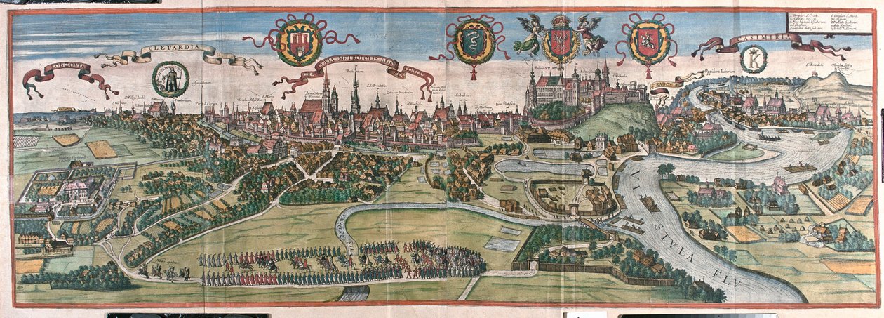 Krakkó, Lengyelország - Georg Braun "Civitates Orbis Terrarum" című művében, Köln 1617. alkotó: Georg Braun