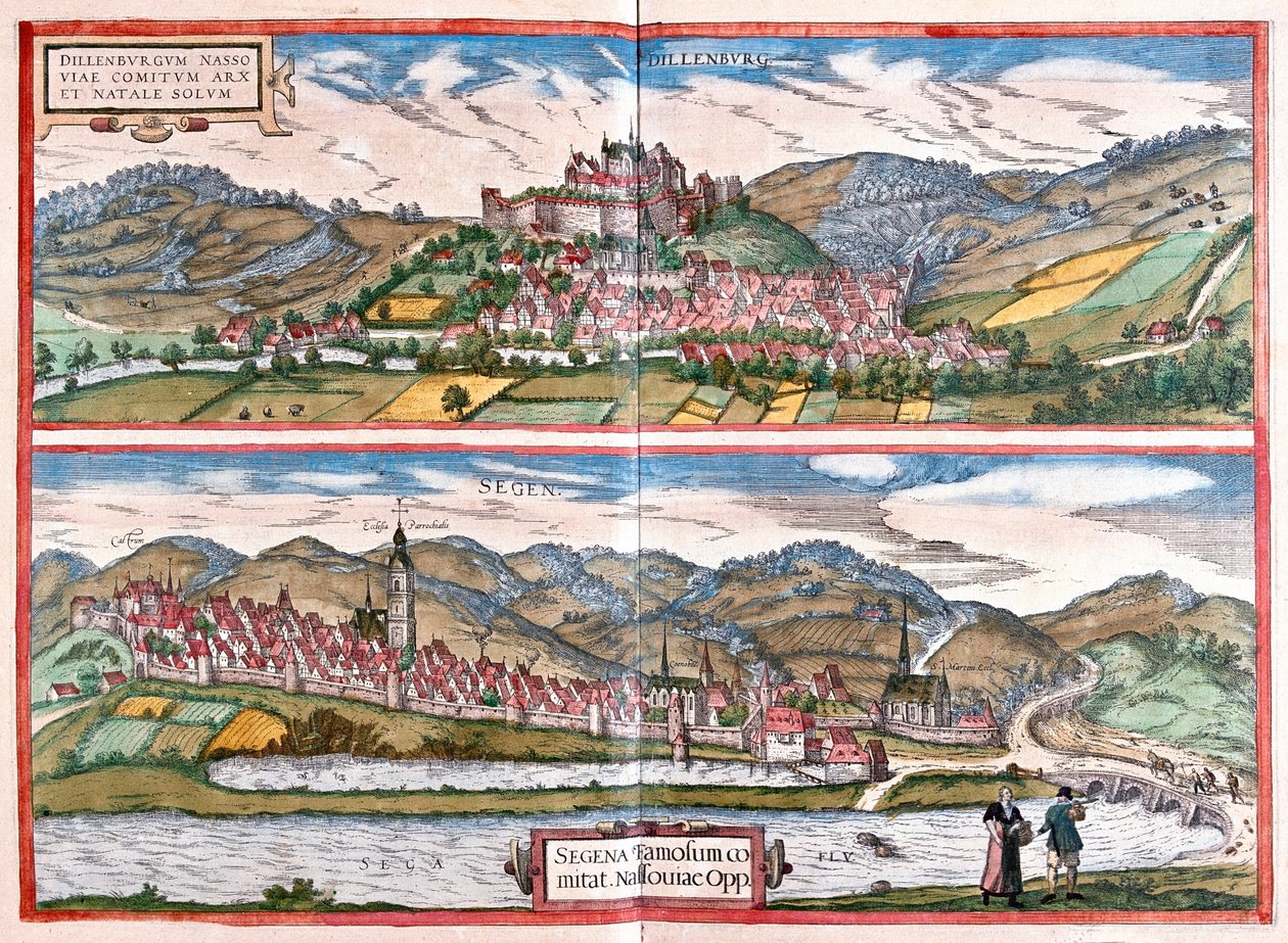 Dillenburg - Siegen, Németország - Georg Braun "Civitates Orbis Terrarum" című művében, Köln, 1617. alkotó: Georg Braun