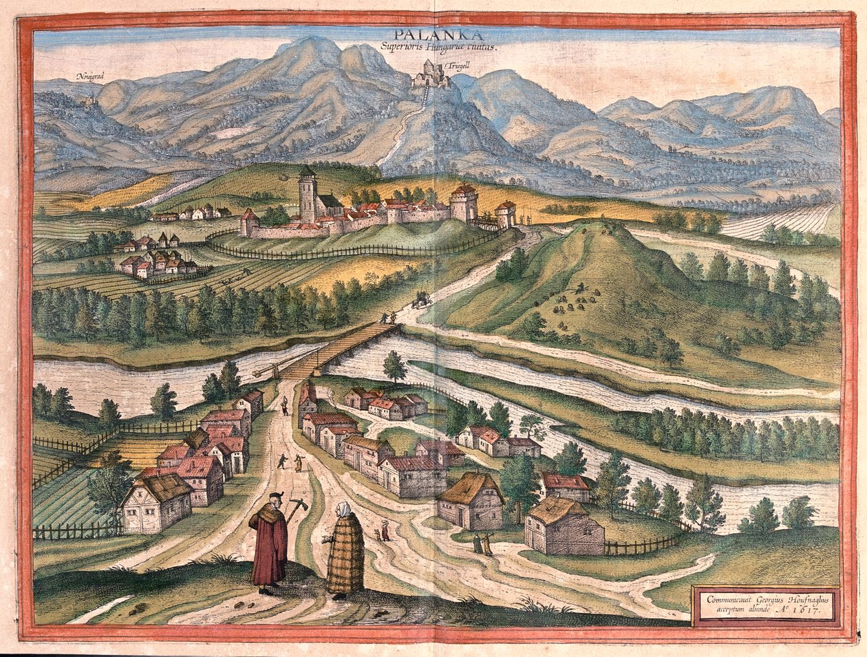 Drégelypalánk, Magyarország - Georg Braun "Civitates Orbis Terrarum" című művében, Köln 1617. alkotó: Georg Braun