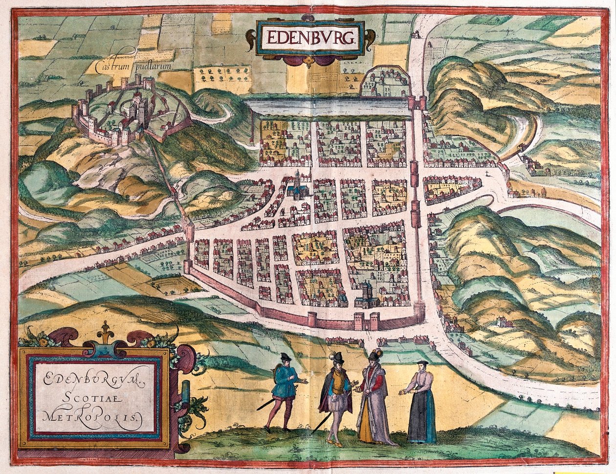 Edinburg - Skócia, Georg Braun "Civitates Orbis Terrarum" című művében, Köln 1617. alkotó: Georg Braun
