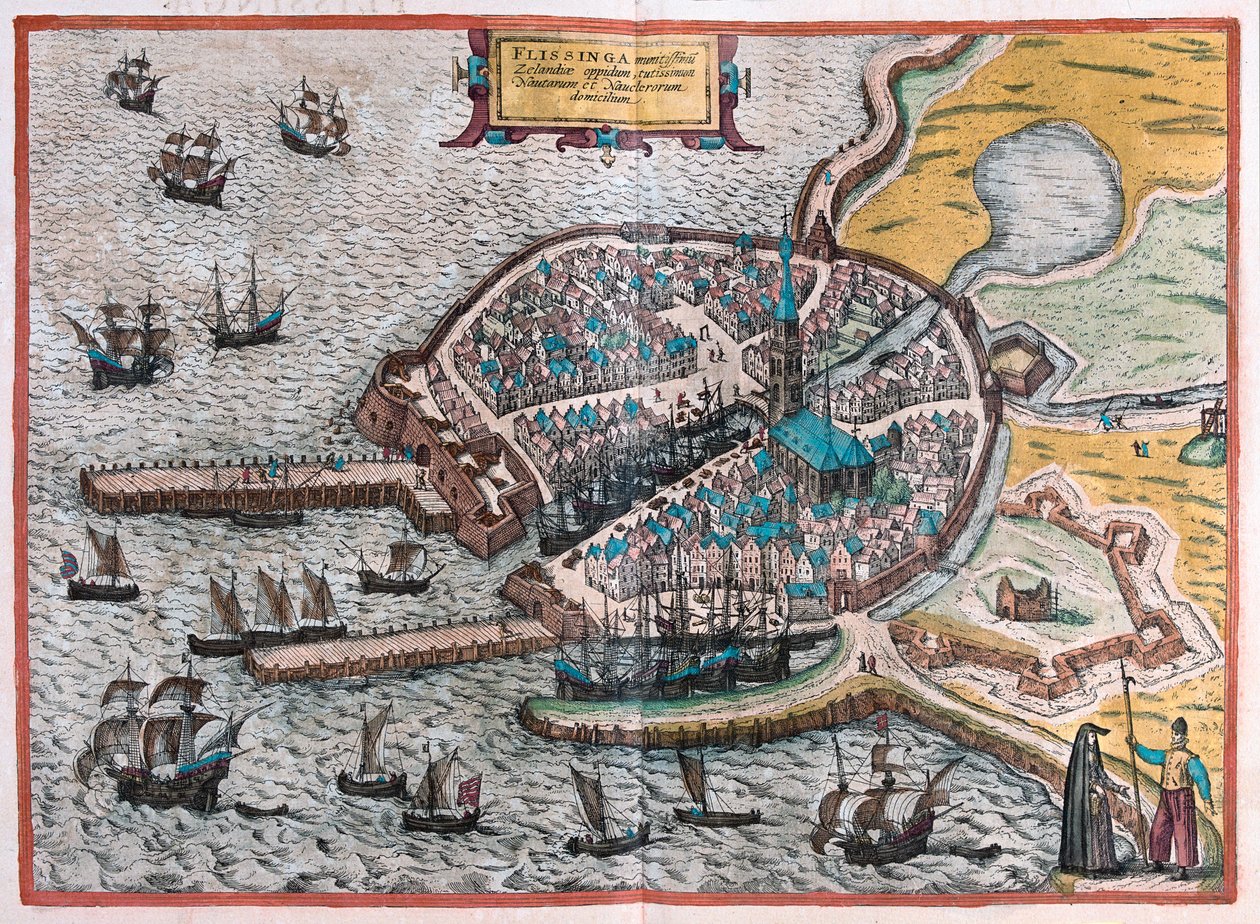 Flenish, Belgium - Georg Braun "Civitates Orbis Terrarum" című művében, Köln 1617. alkotó: Georg Braun