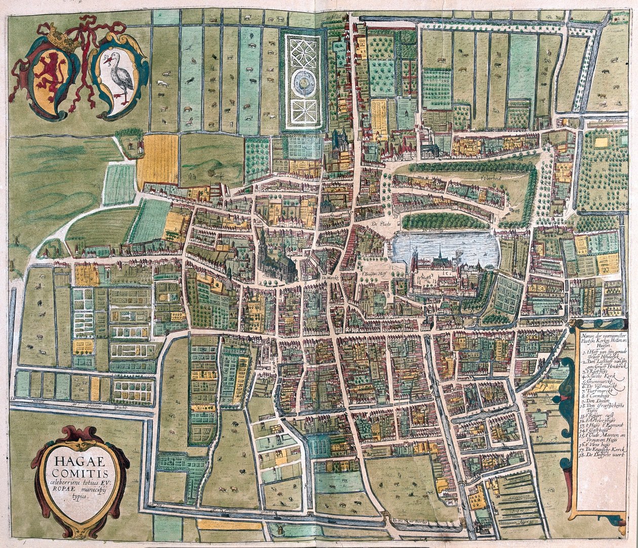 Hága, Hollandia - Georg Braun "Civitates Orbis Terrarum" című művében, Köln 1617. alkotó: Georg Braun