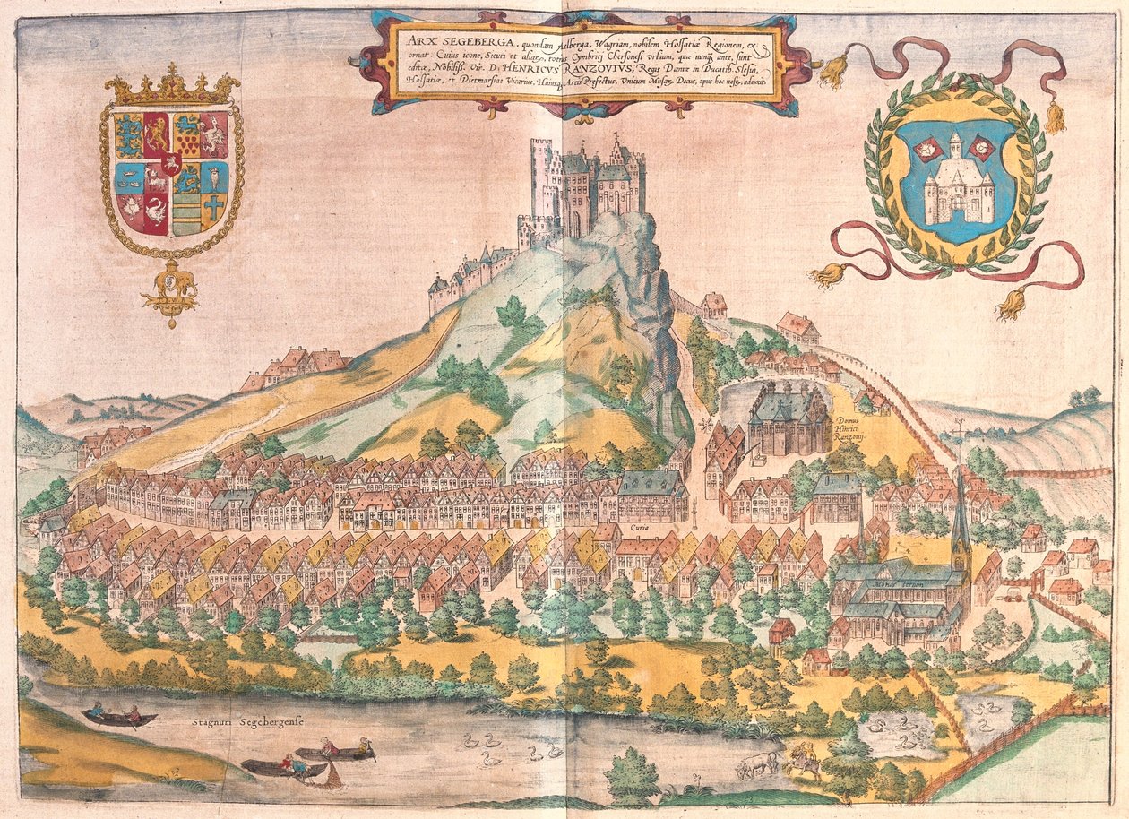 Keménykötés, Segeberg, Németország - Georg Braun "Civitates Orbis Terrarum" című művében, Köln 1617. alkotó: Georg Braun