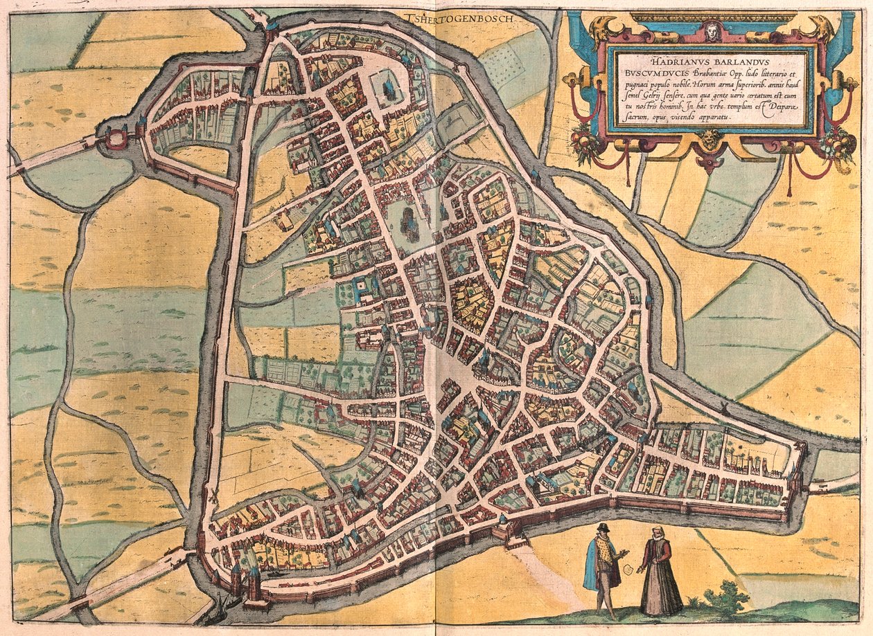 Hertogenbosch, Hollandia - Georg Braun "Civitates Orbis Terrarum" című művében, Köln 1617. alkotó: Georg Braun