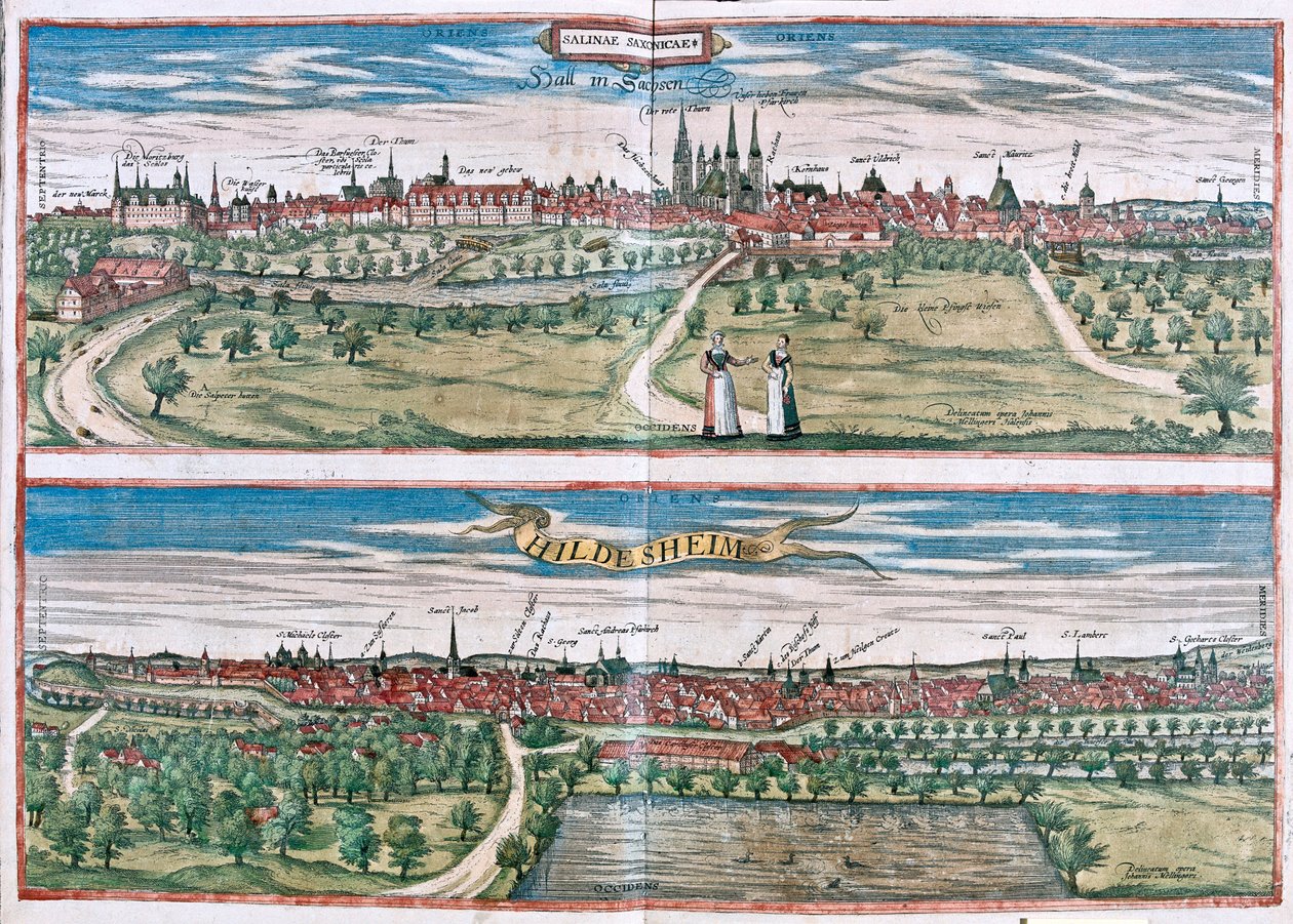Hildescheim, Németország - Georg Braun "Civitates Orbis Terrarum" című művében, Köln 1617. alkotó: Georg Braun